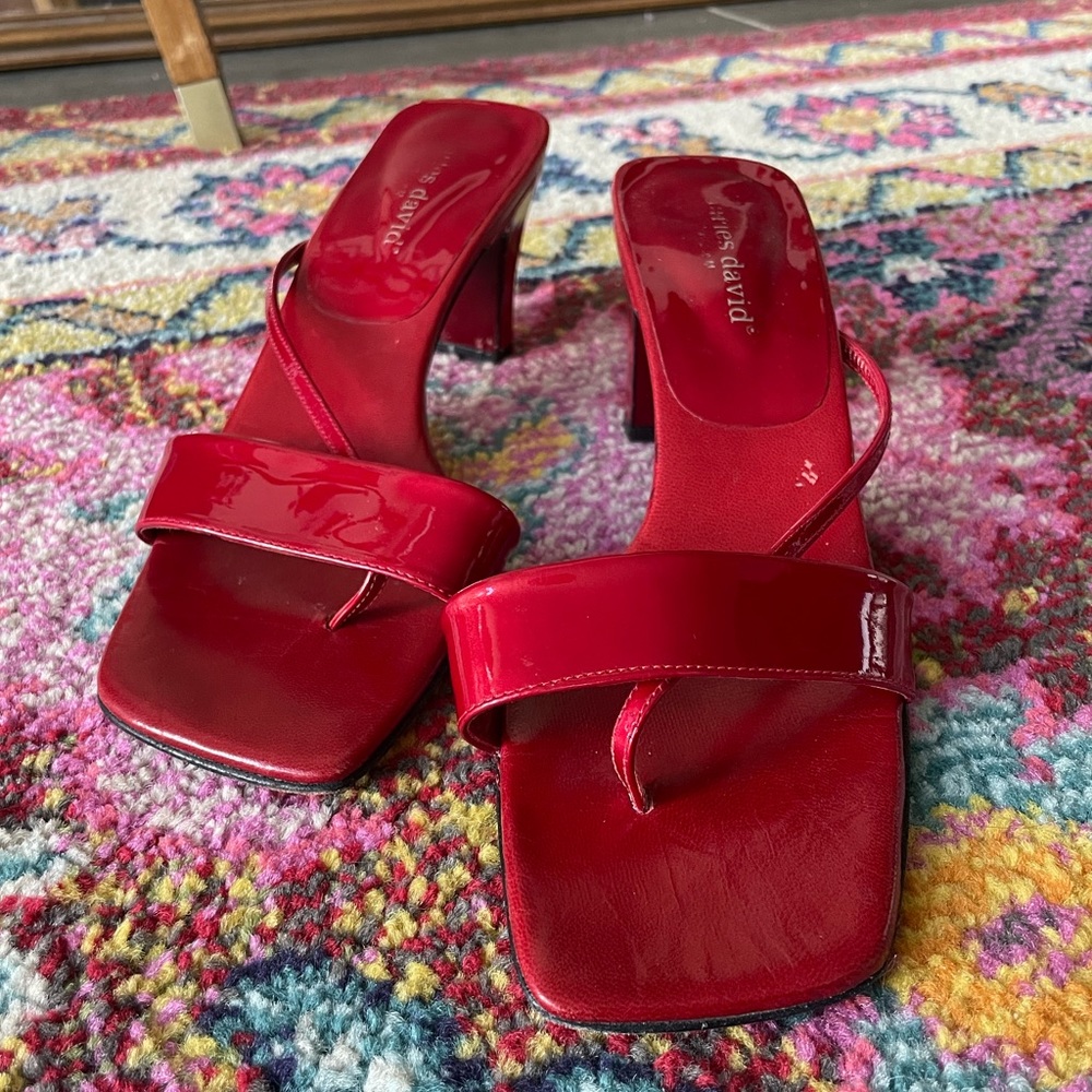 VTG Charles David Red y2k Kitten Heels